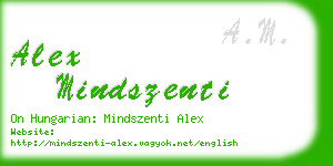 alex mindszenti business card